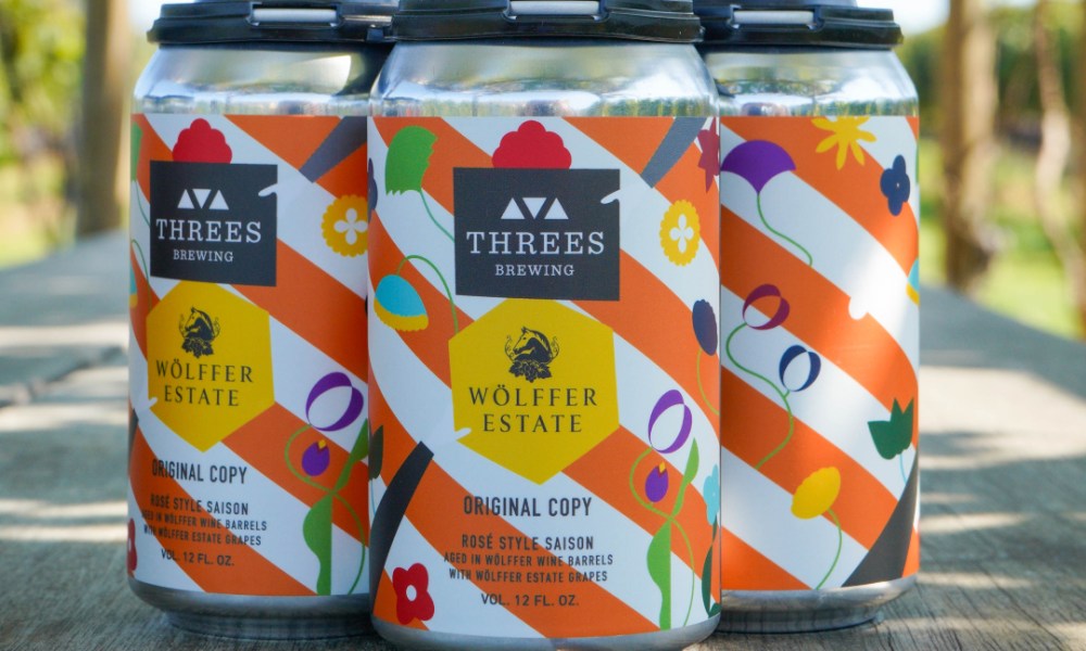 Threes Brewing Wolffer Estate collaboration beer.