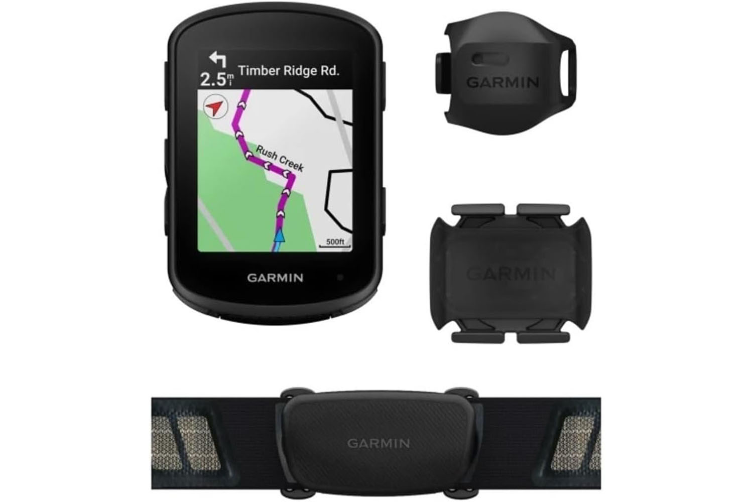 The Garmin Edge 540 bundle on a white background