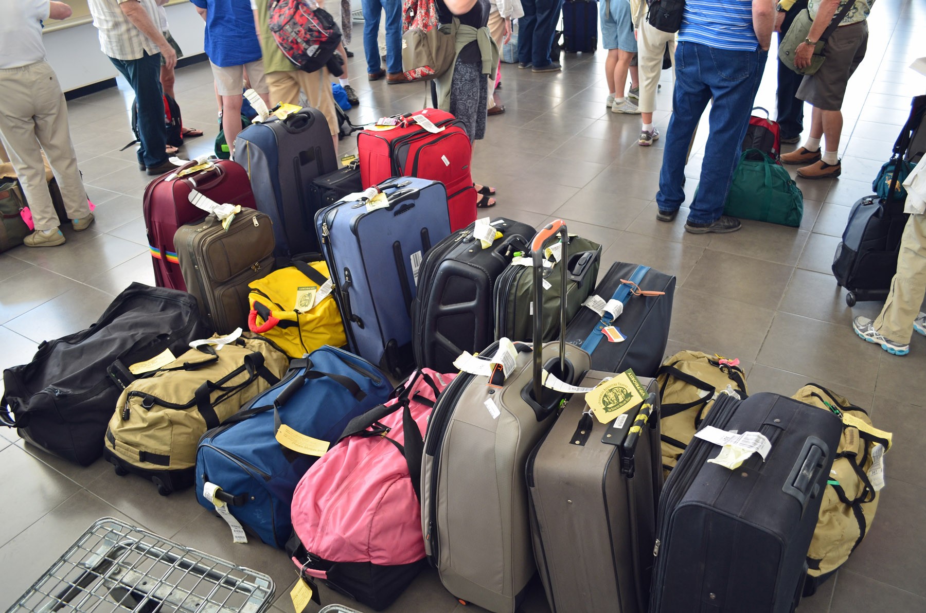 Travelers and luggage