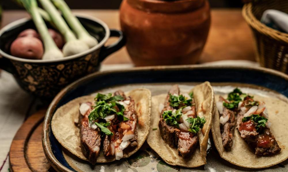 Flank steak tacos.