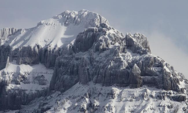 Amphitheater Mountain at Yellowstone National Park in winter