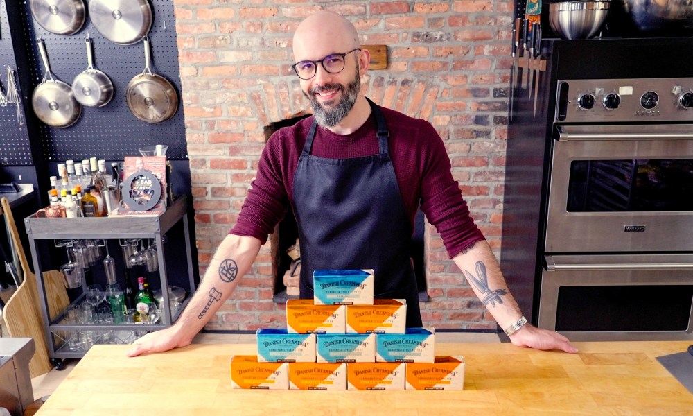 Babish in his kitchen with Danish Creamery butter