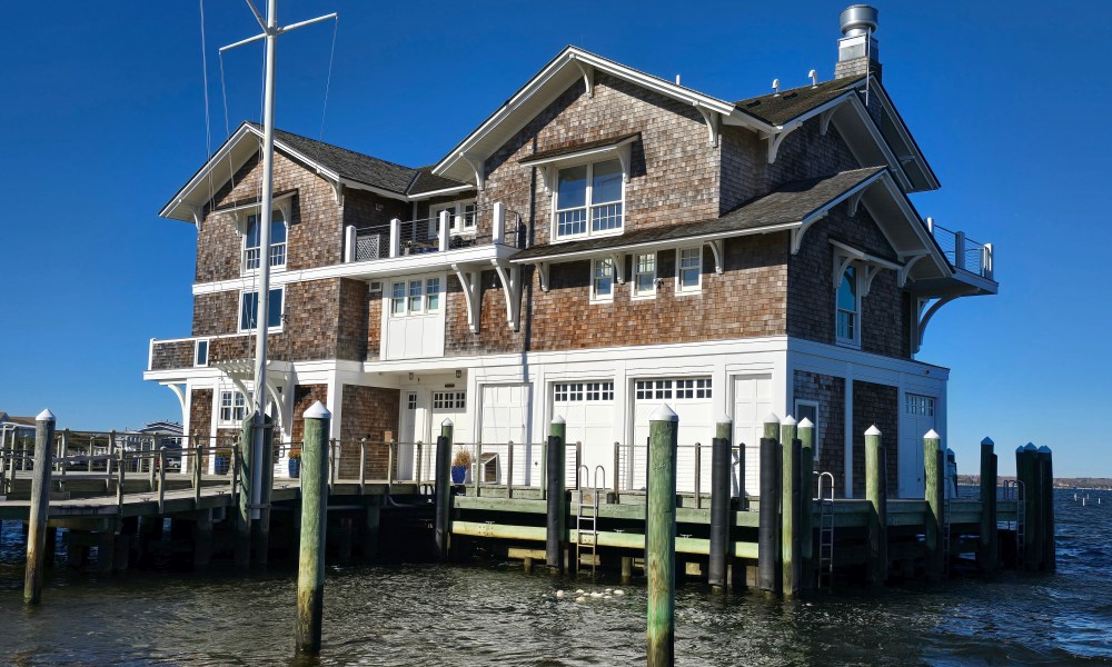 A historic building above the atlantic ocean in Westerly Rhode Island