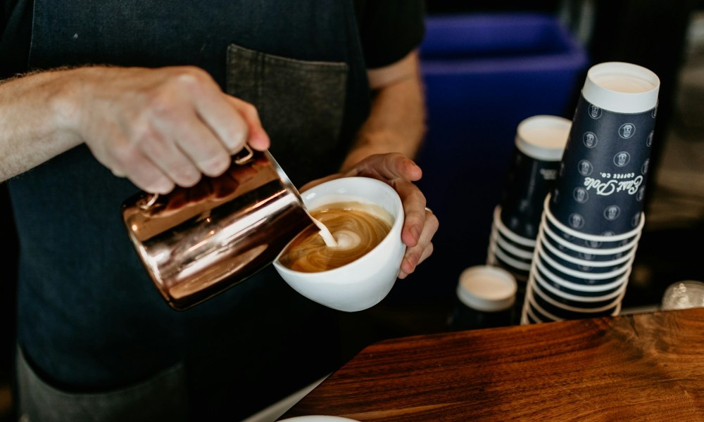 Pouring coffee