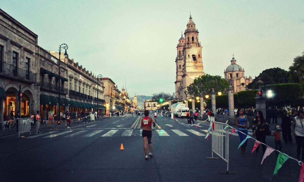 man running marathon