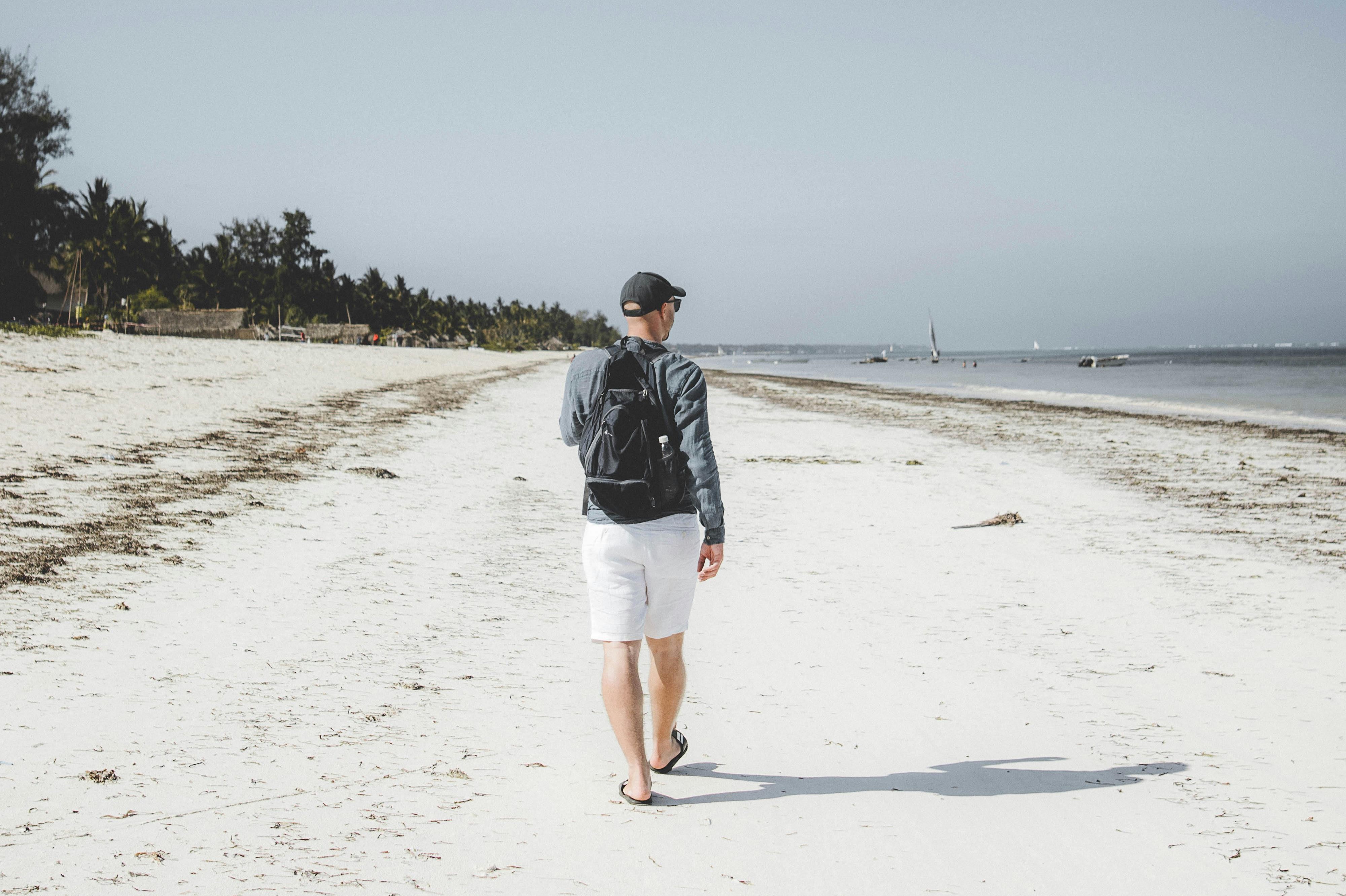 Man walking on the beach