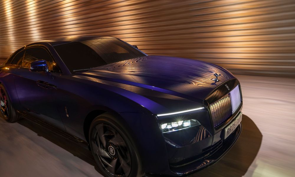 Rolls-Royce Spectre Black Badge in the new Vapor Violet paint finish