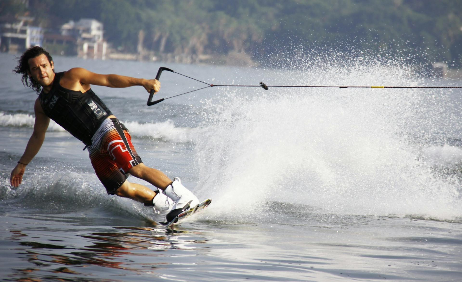 man wakeboarding