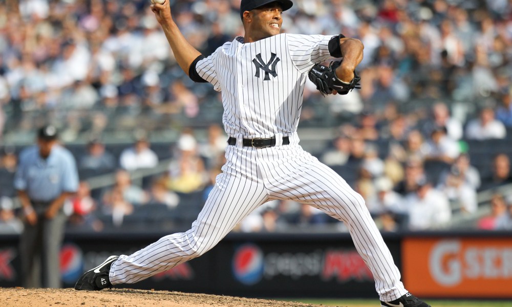 New York Yankees relief pitcher Mariano Rivera (42) pitches against the Colorado Rockies on June 26, 2011 at Yankee Stadium.