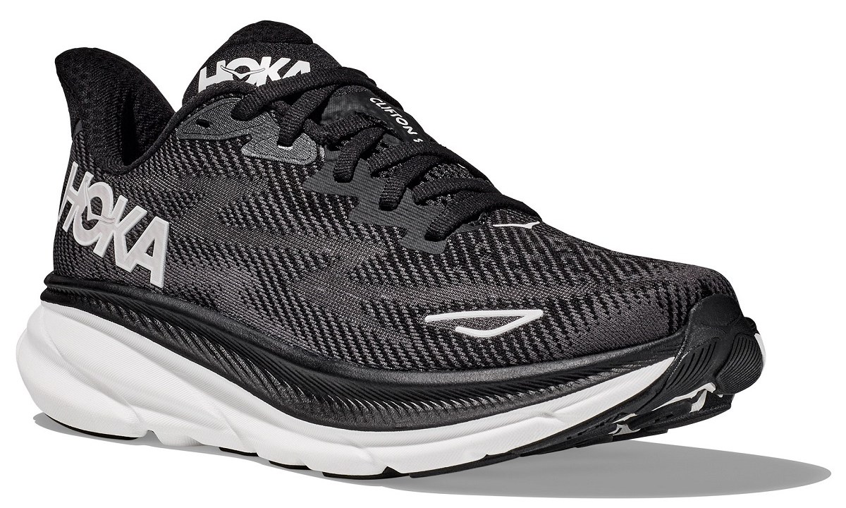 The HOKA Clifton 9 Road-Running Shoe on a white background.